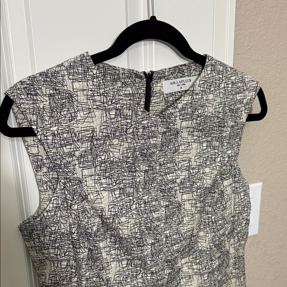 MM Lafleur Textured Black and Cream Midi Dress - Picture 6 of 10